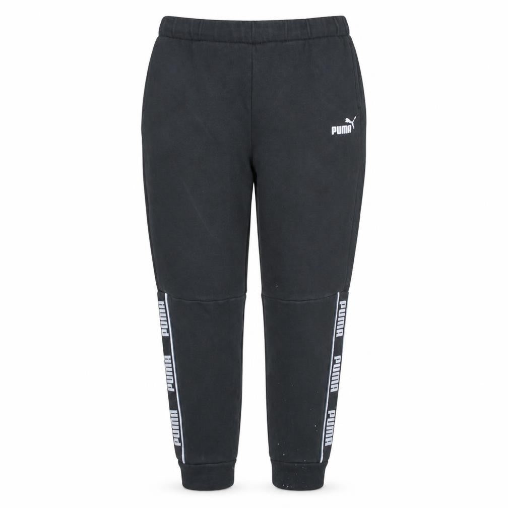 Puma Womens Black Jogger Sweatpants L Logo Sports Casual