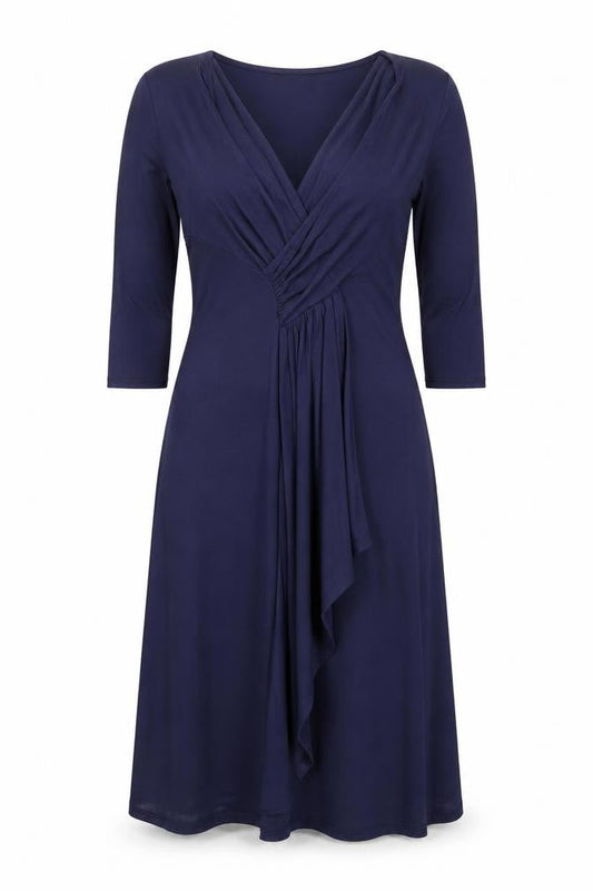 Phase Eight Women’s Blue Size 10 V-Neck Wrap Dress Long Sleeve