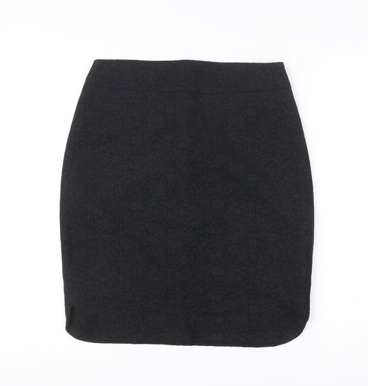 Mango Womens Black Size 12 Pencil Skirt Workwear Formal Lined