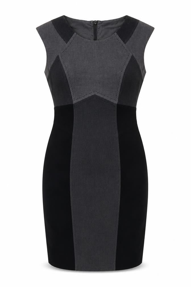 Marks & Spencer Womens Black Grey Bodycon Dress Size 12 Workwear
