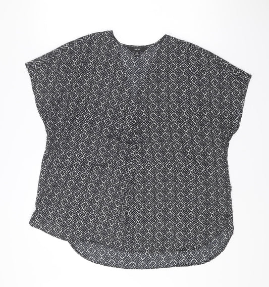 Next Womens Black Geometric Sleeveless Blouse UK 14