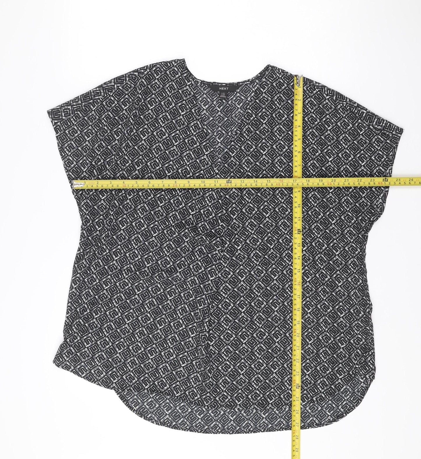Next Womens Black Geometric Sleeveless Blouse UK 14