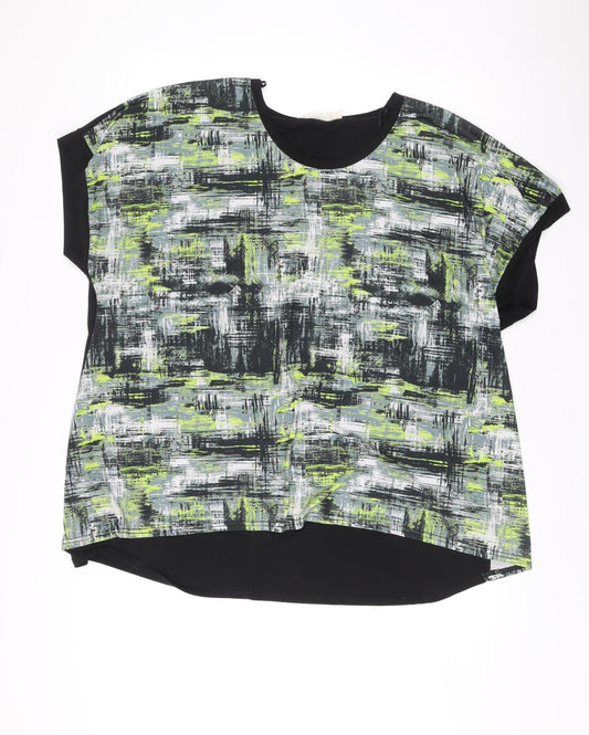Virtuelle Women’s XL Black Multicoloured Sleeveless Tunic Blouse