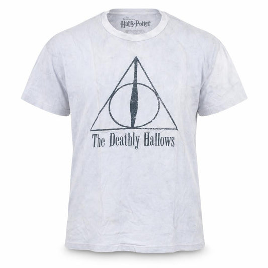 Harry Potter Unisex White S T-Shirt The Deathly Hallows Graphic Cotton