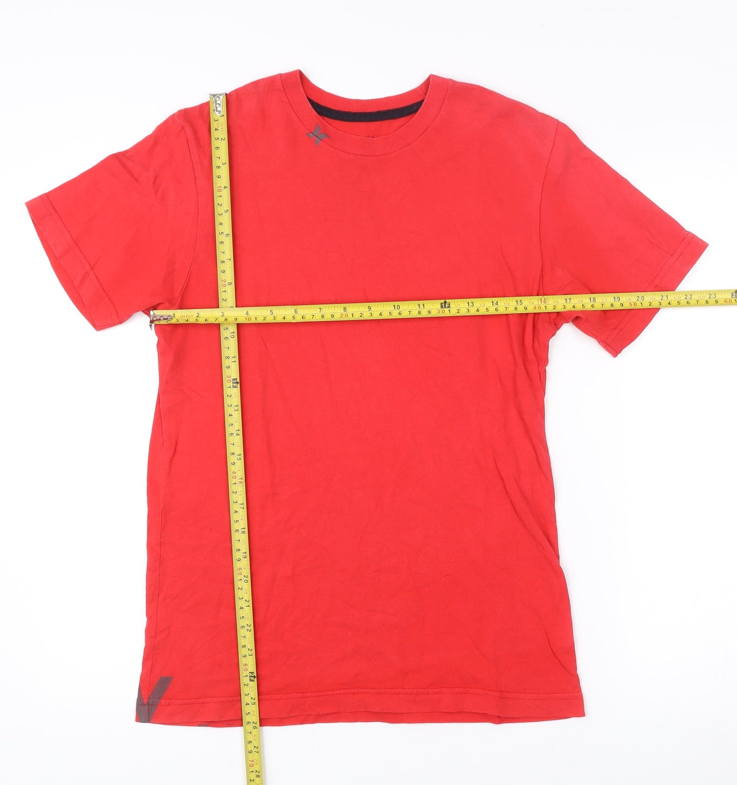 Hurley Men's Red Small Regular Fit Crew Neck Cotton T-Shirt