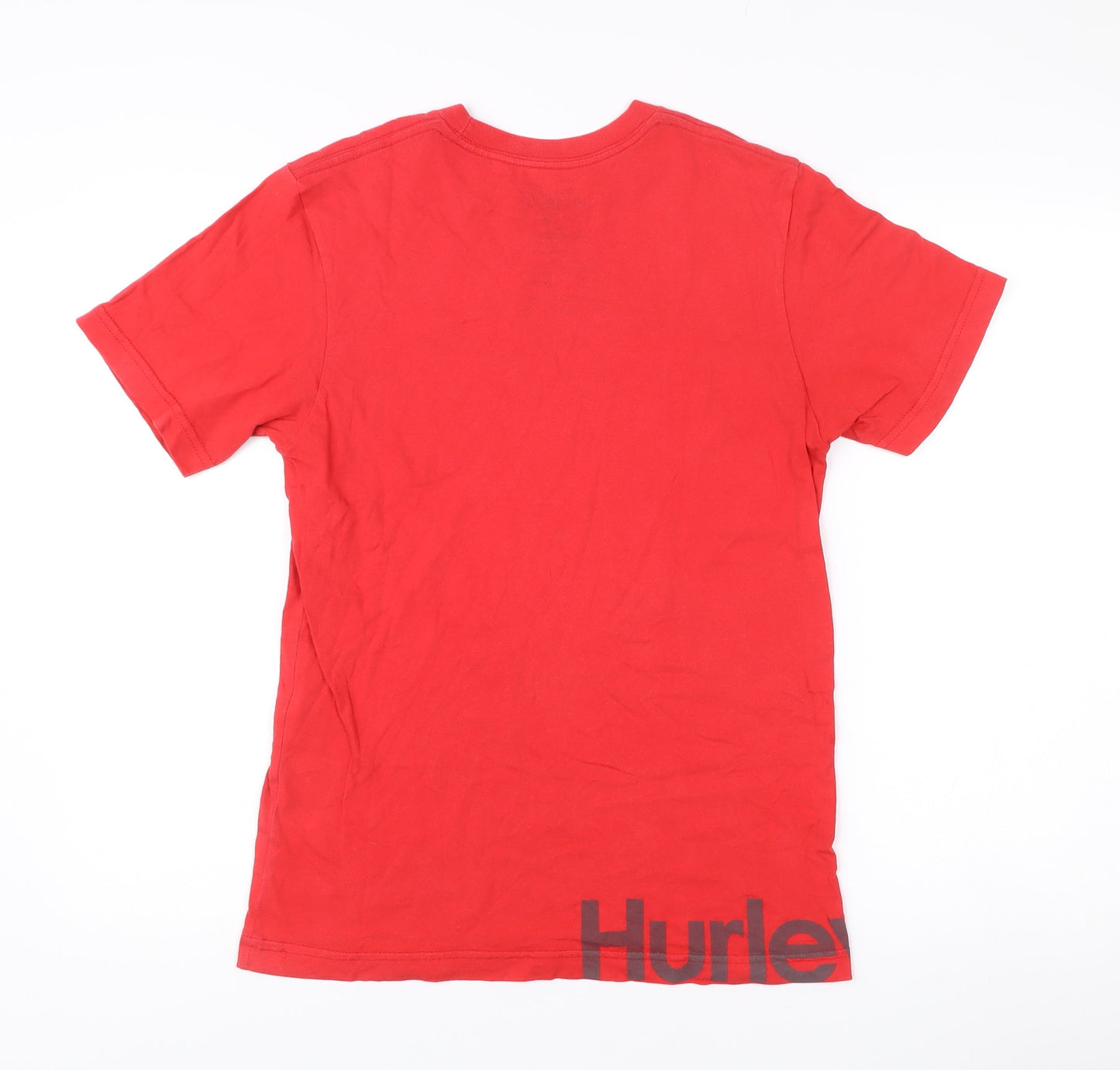Hurley Men's Red Small Regular Fit Crew Neck Cotton T-Shirt
