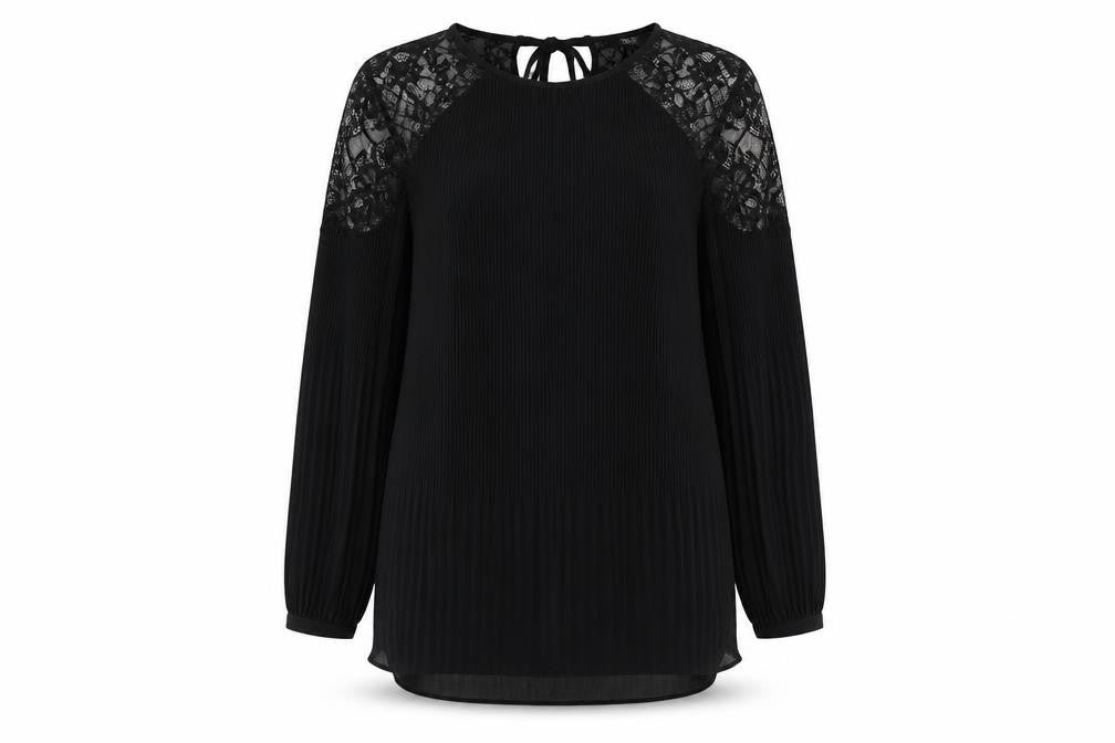 Next Women’s Black Lace Long Sleeve Tunic Blouse Size 14