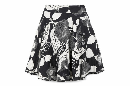 Coast Womens Black Floral Silk A-Line Knee Length Skirt Size 12