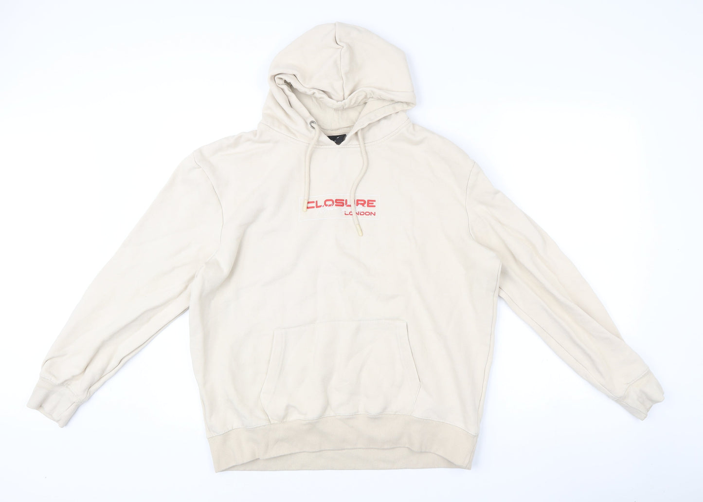 Closure London Men’s Beige XL Pullover Hoodie with Logo