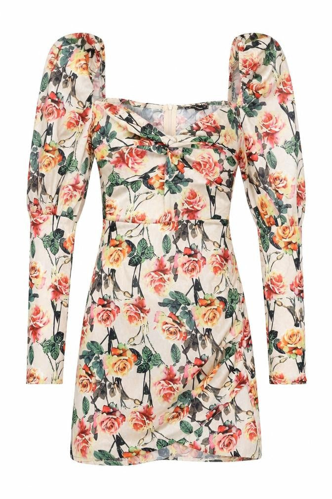 PRETTYLITTLETHING Women’s Multicolour Floral Bodycon Mini Dress UK 6