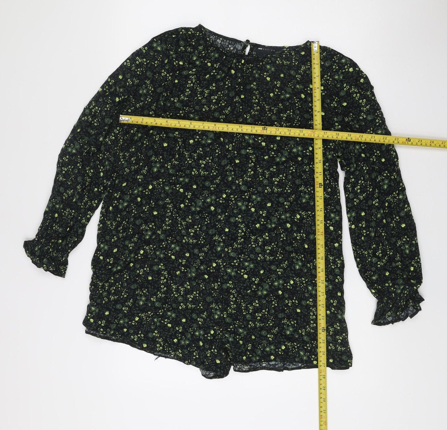ASOS DESIGN Women’s Black Floral Shift Dress Size 8 Long Sleeve