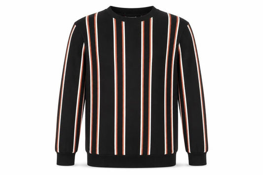 Zara Men’s Black Striped Sweatshirt Size S Pullover Crew Neck