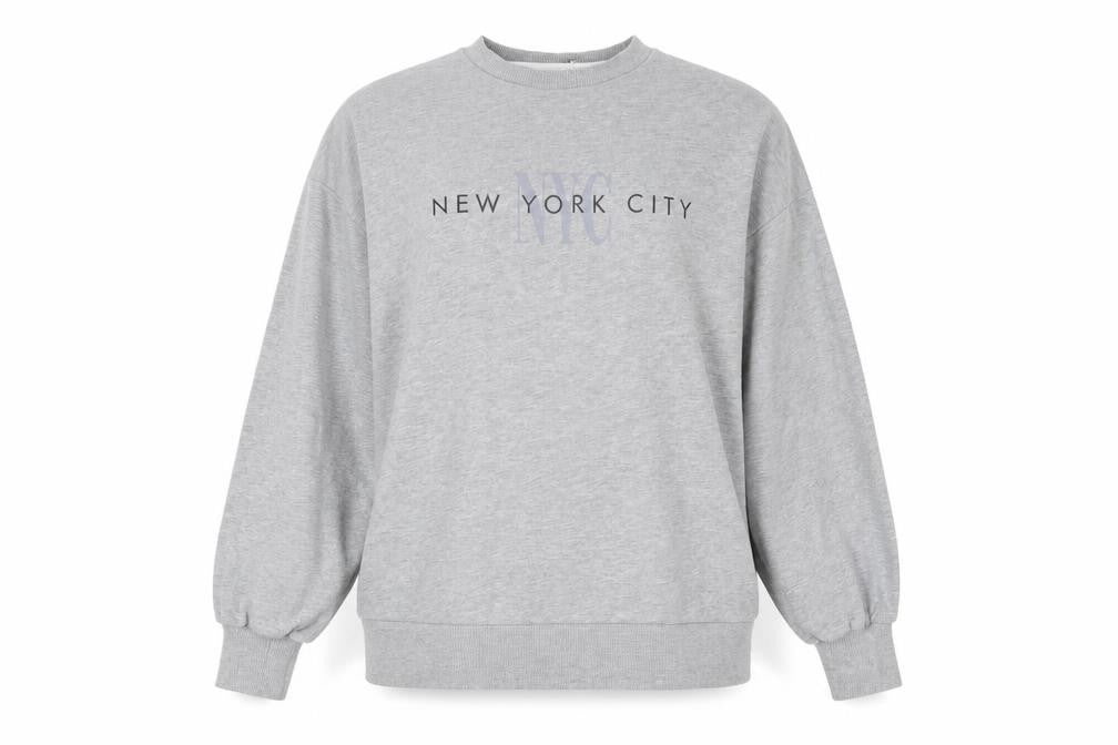ASOS Women Grey Size 8 Maternity Sweatshirt NYC Logo Pullover