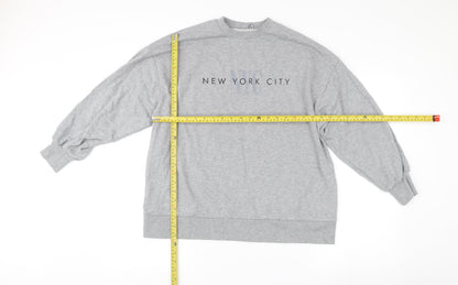 Back view of ASOS Women Grey, size 8, Maternity Sweatshirt NYC Logo Pullover