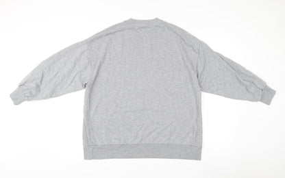 Close-up detail of ASOS Women Grey, size 8, Maternity Sweatshirt NYC Logo Pullover