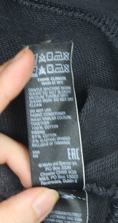 Marks and Spencer Men's Black Cotton Pullover Sweatshirt Size S
