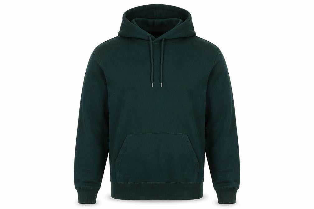 H&M Men’s Green Pullover Hoodie S Relaxed Fit Cotton Polyester