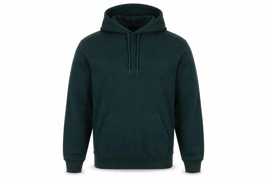H&M Men’s Green Pullover Hoodie S Relaxed Fit Cotton Polyester