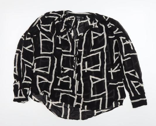 Next Women’s Black White Geometric Tunic Blouse Size 16