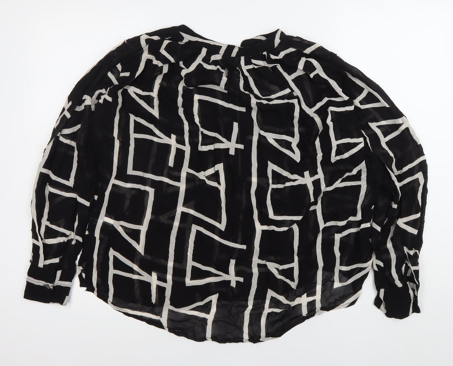 Next Women’s Black White Geometric Tunic Blouse Size 16