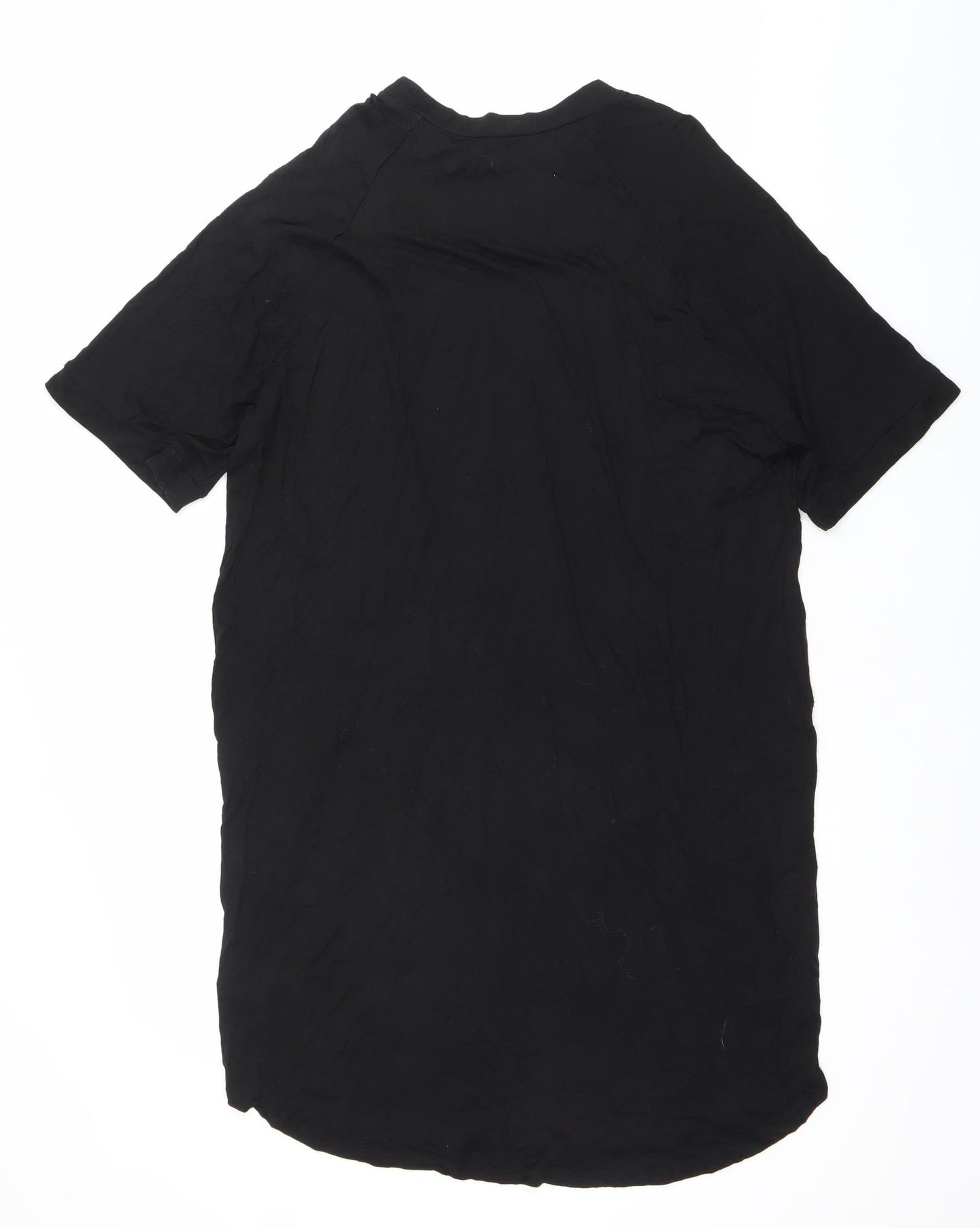 Monki Women’s Black Short Sleeve T-Shirt Dress Size S Crew Neck