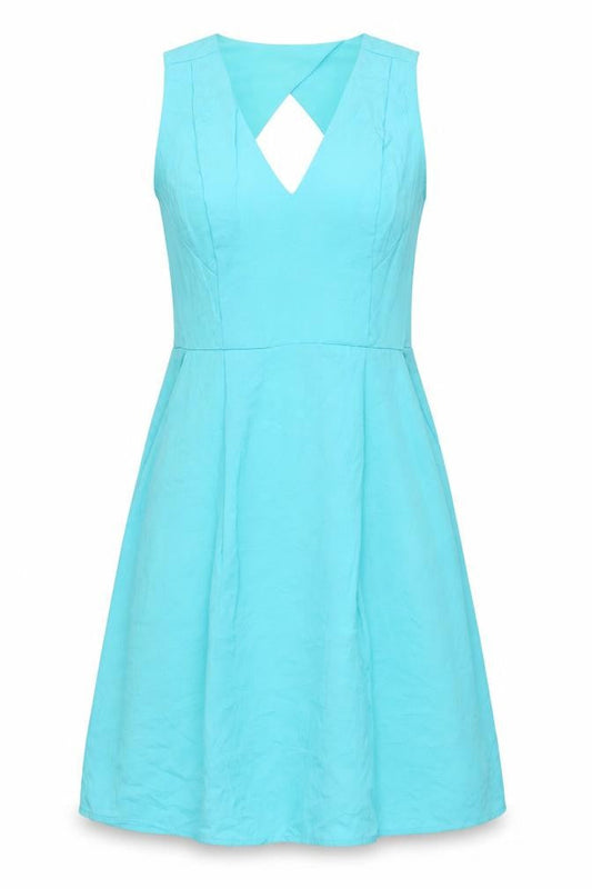 Whistles Women’s Blue Size 12 A-Line Sleeveless Cut Out Dress