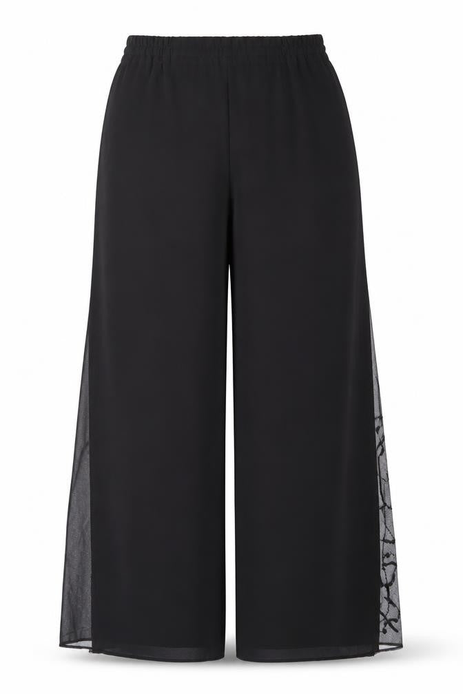 R&M Richards Women Black Size 8 Wide-Leg Beaded Formal Dress Pants