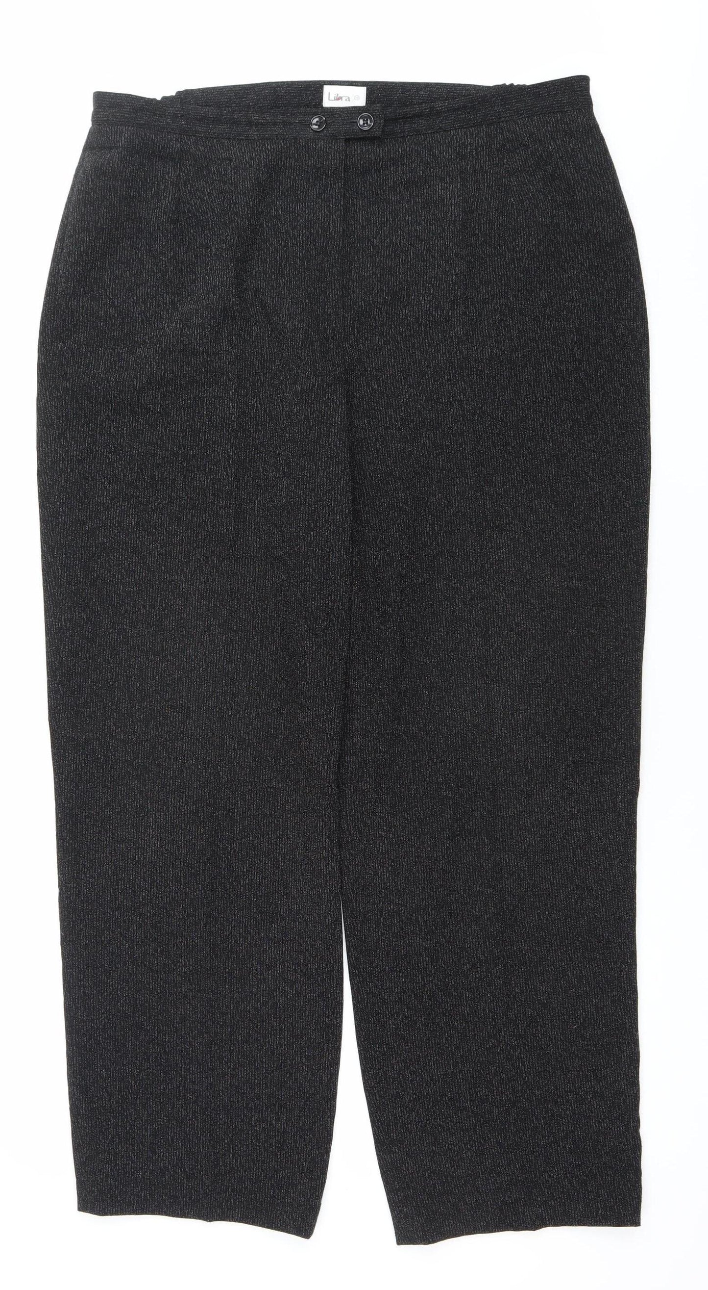 Libra Womens Black Size 18 Straight Leg Trousers