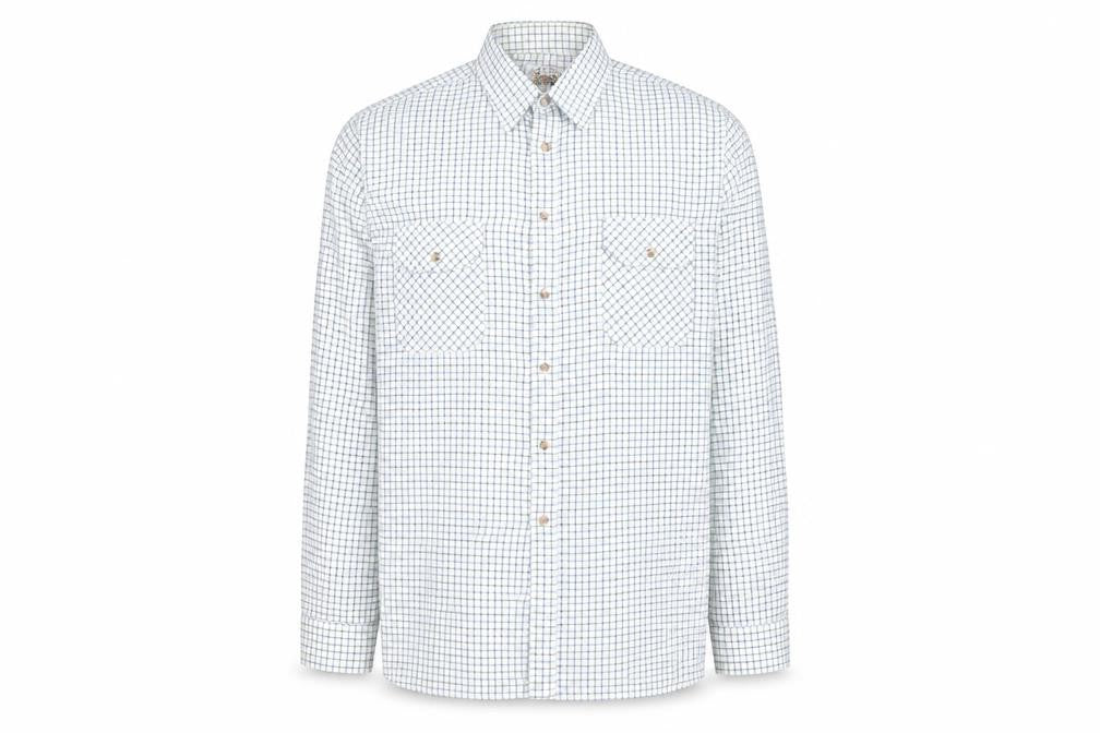 Taylor & Butler Men’s White Check Long Sleeve Button-Up Shirt L