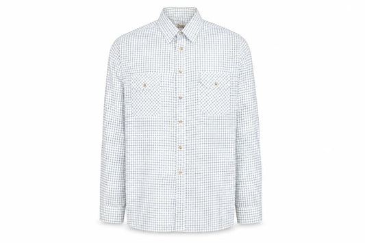 Taylor & Butler Men’s White Check Long Sleeve Button-Up Shirt L