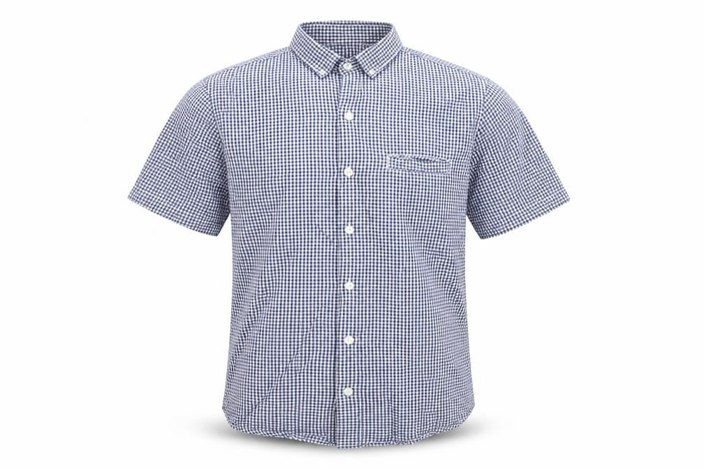 Topman Men's Blue Check Short Sleeve Button-Up Shirt Size S