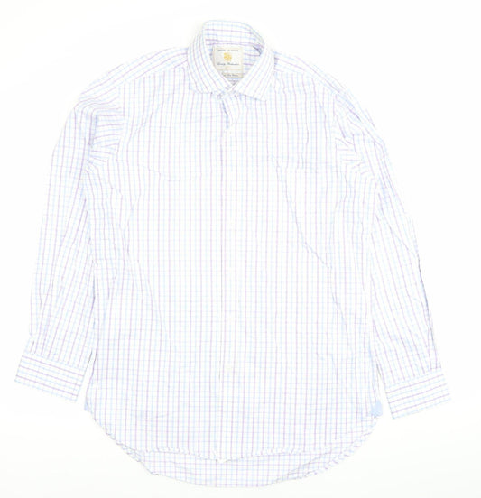 Brook Taverner Men’s Multicoloured Check Cotton Dress Shirt 15.5 Long Sleeve