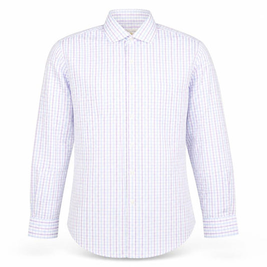 Brook Taverner Men’s Multicoloured Check Cotton Dress Shirt 15.5 Long Sleeve