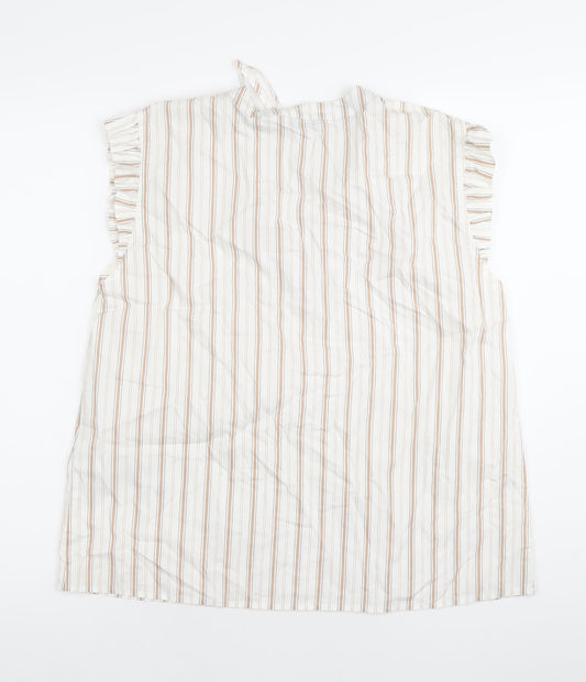 Numph Womens Multicoloured Striped Cotton Blouse Size 8