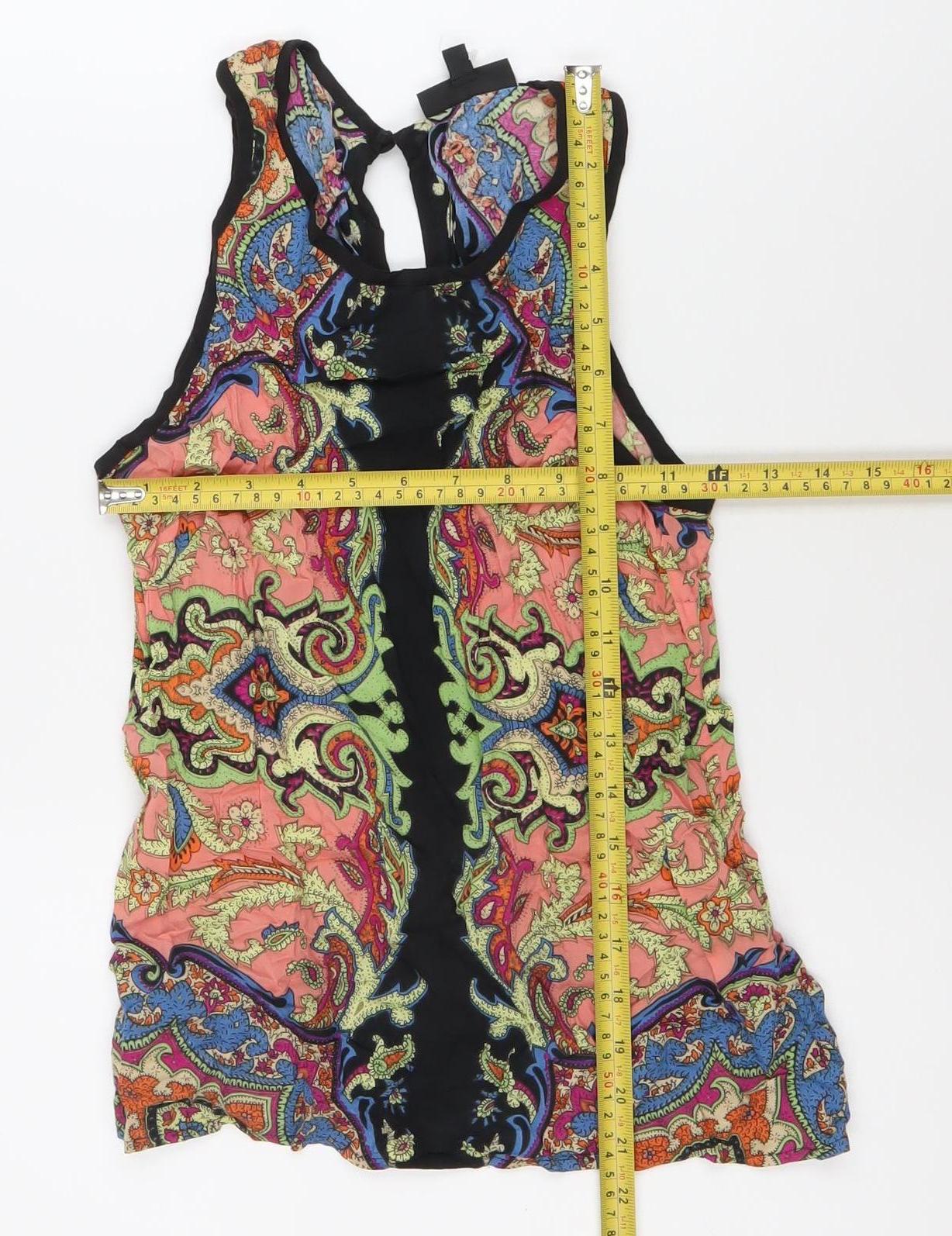 Warehouse Womens Multicoloured Paisley Tank Top UK 8 Viscose