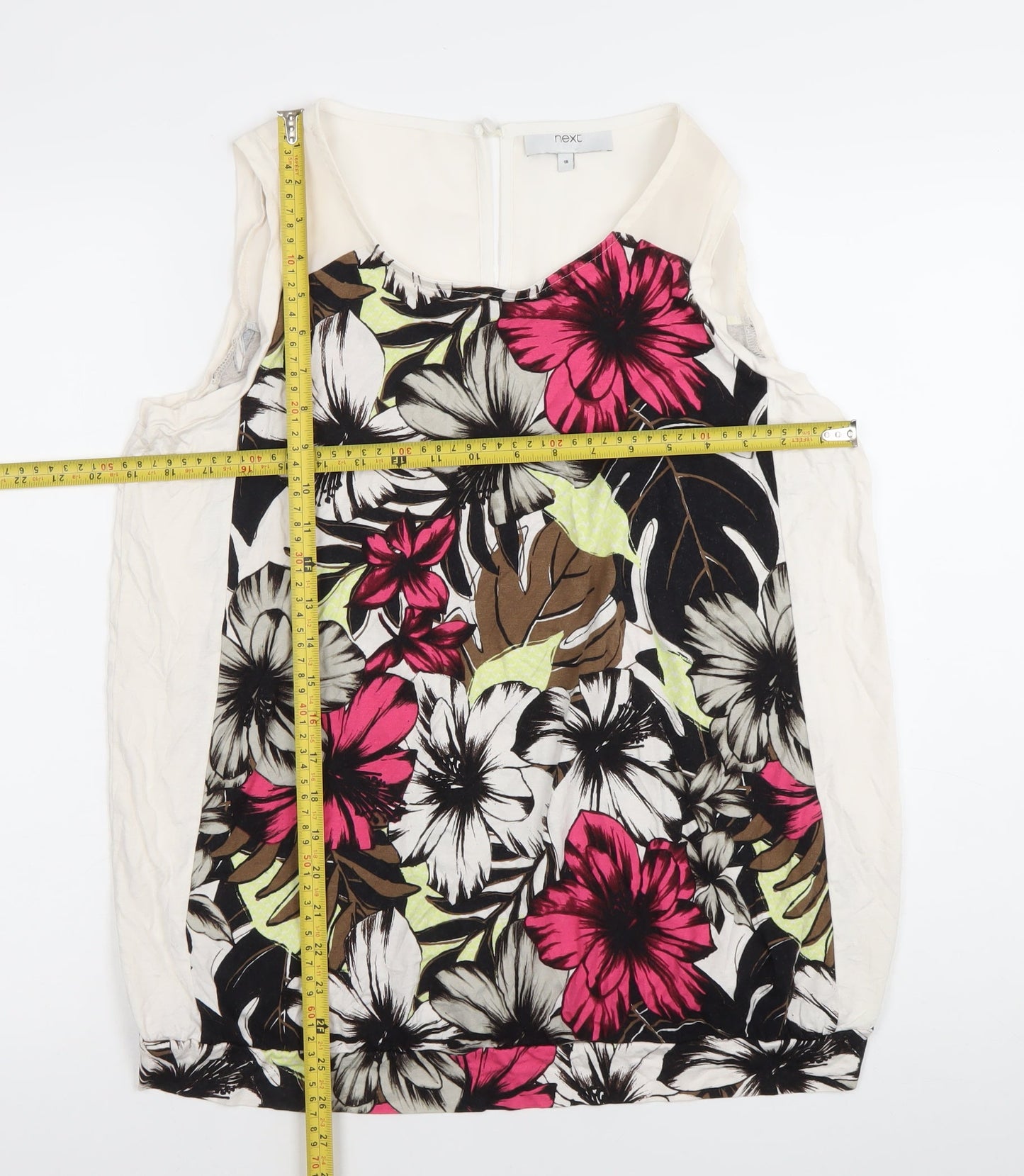 Next Women’s Multicoloured Floral Sleeveless Blouse Size 18 Summer Top