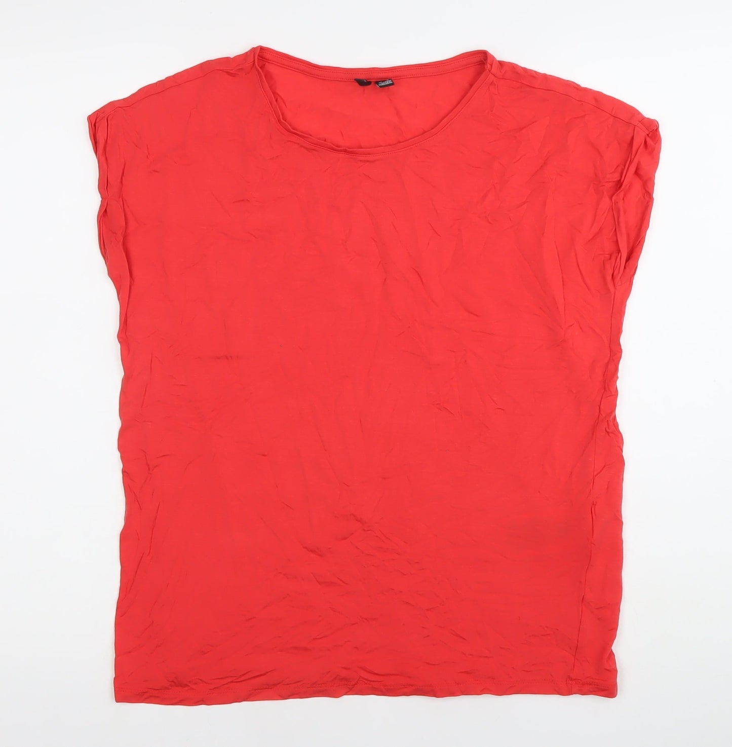 Vero Moda Women’s Red Scoop Neck Jersey T-Shirt Size 12