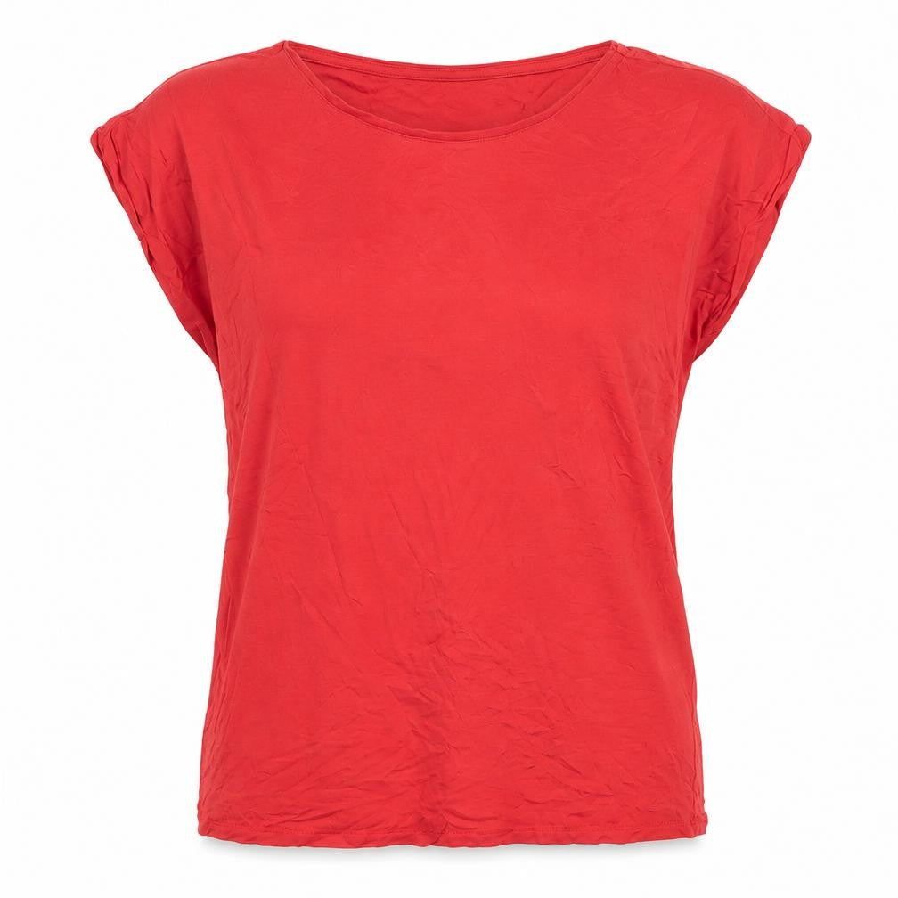Vero Moda Women’s Red Scoop Neck Jersey T-Shirt Size 12