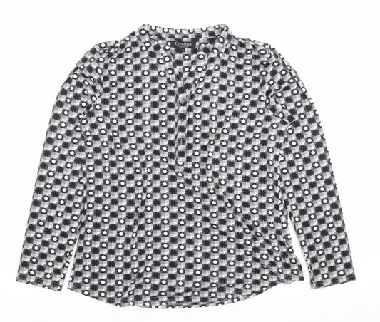 Cerulean Women’s Black Check Henley Long Sleeve Tunic Shirt S