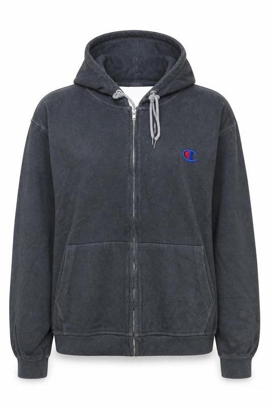 Champion Women’s Grey Full Zip Hoodie Small Athletic Hooded Sweatshirt