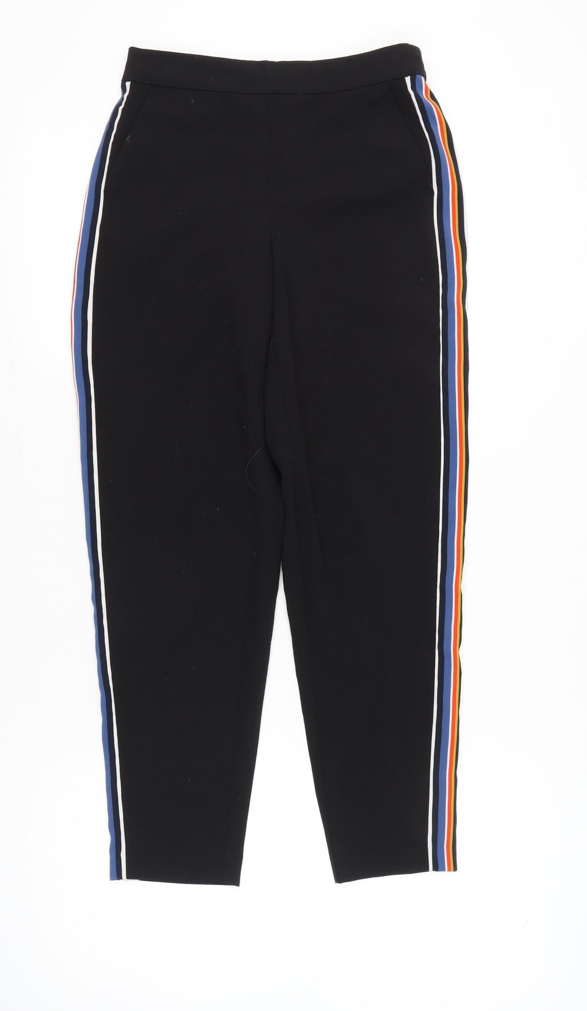 ONLY YOU Womens Black Jogger Trousers Size 8 Stripe Casual