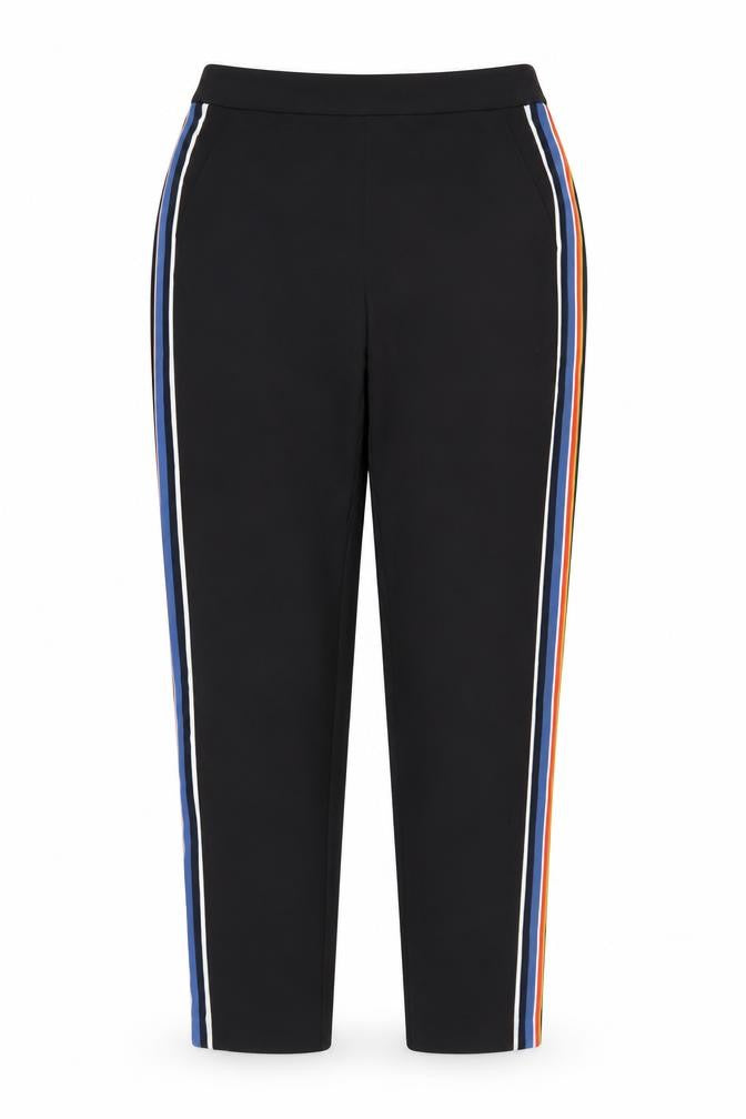 ONLY YOU Womens Black Jogger Trousers Size 8 Stripe Casual