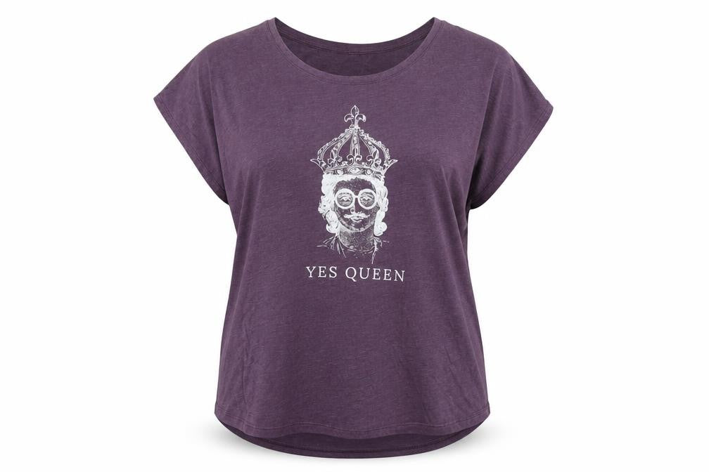 Next Level Women’s Purple 3XL Graphic T-Shirt Yes Queen Relaxed Fit