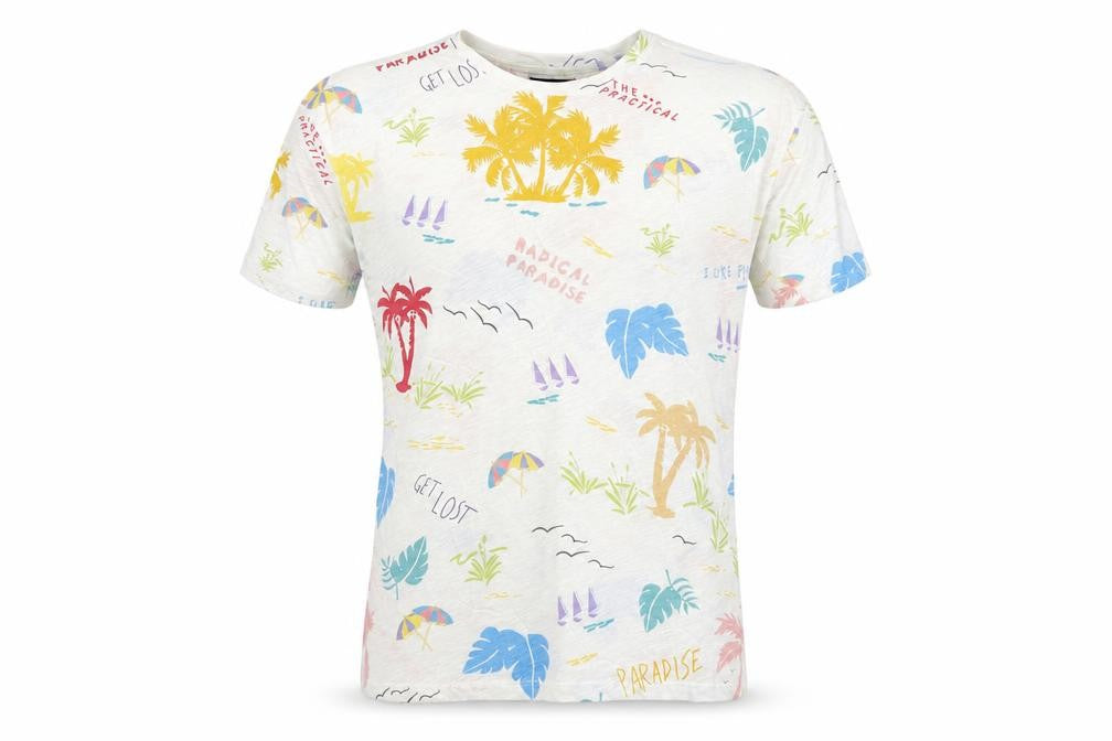 Zara Man Men’s Multicoloured Tropical Graphic T-Shirt Size S