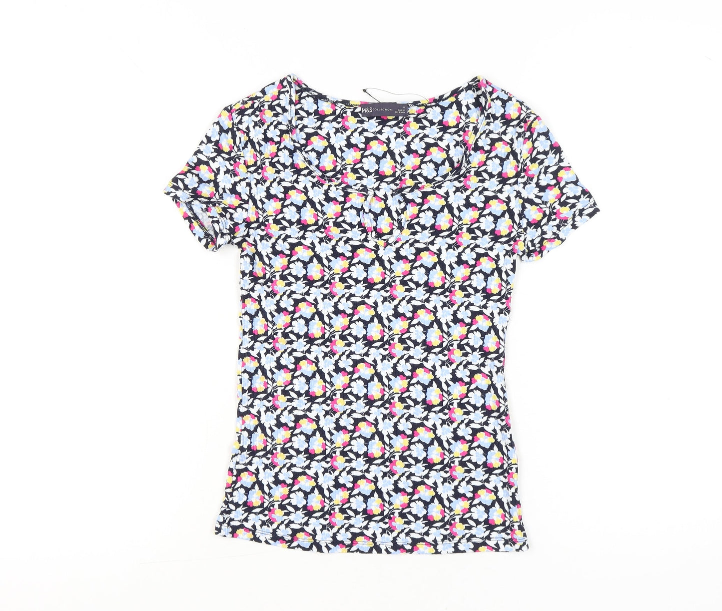 Marks and Spencer Womens Multicoloured Floral T-Shirt Size 6