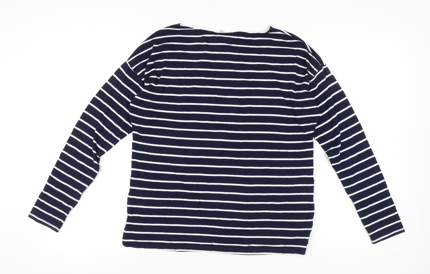 H&M Womens Blue Striped Nautical Long Sleeve Cotton T-Shirt S