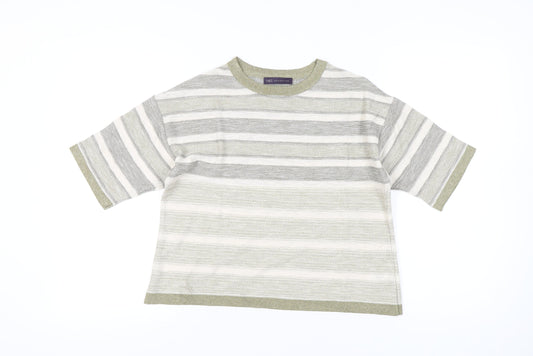 Marks and Spencer Women’s Grey Striped Knit T-Shirt UK 14