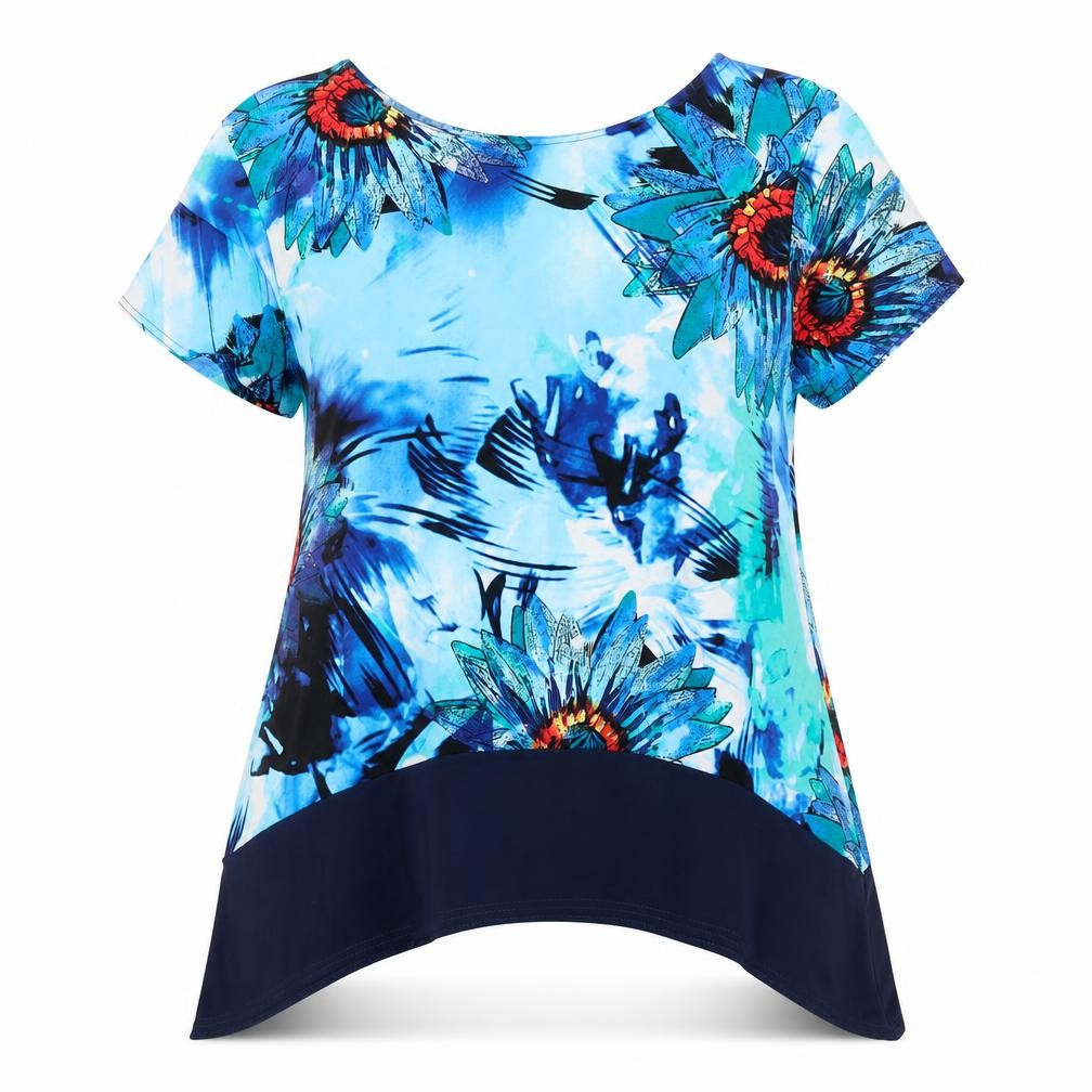 Kate Lilly Womens Multicoloured Floral Tunic Blouse Size 12