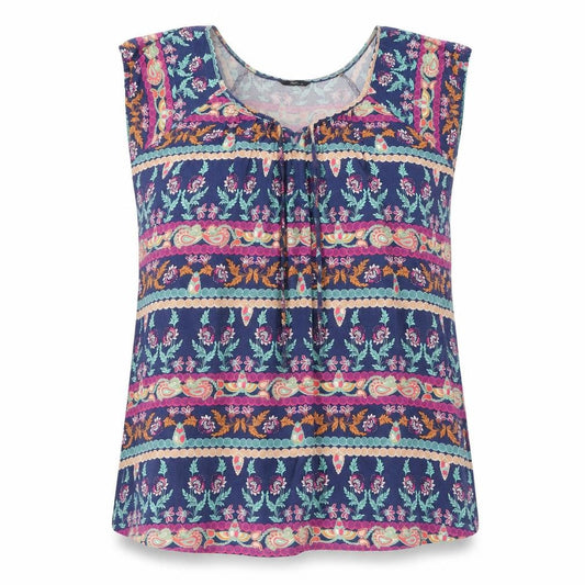 M&Co Women’s Blue Floral Tunic Blouse Size 14 Cotton Sleeveless