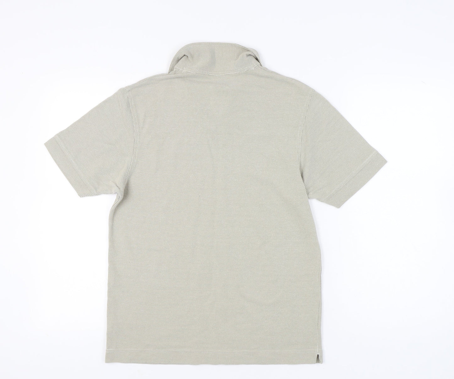 Next Men's Beige Polo Shirt Small Short Sleeve Cotton Blend